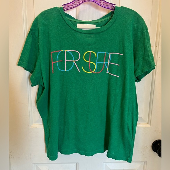 LIKE NEW - MOTHER - The Sinful Wash Golf Green For Sure Crewneck Tee - Sz Large - Picture 3 of 12